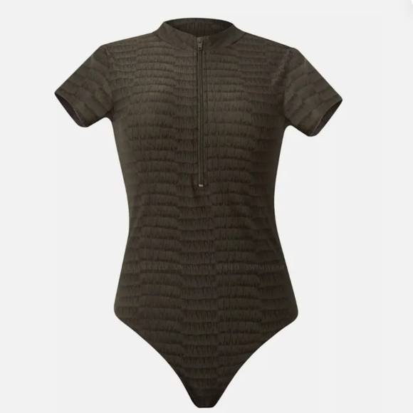 New PQ Swim Women Carbon Croc Print Hailee 1 Pc Swimsuit NWT Small - Picture 6 of 10